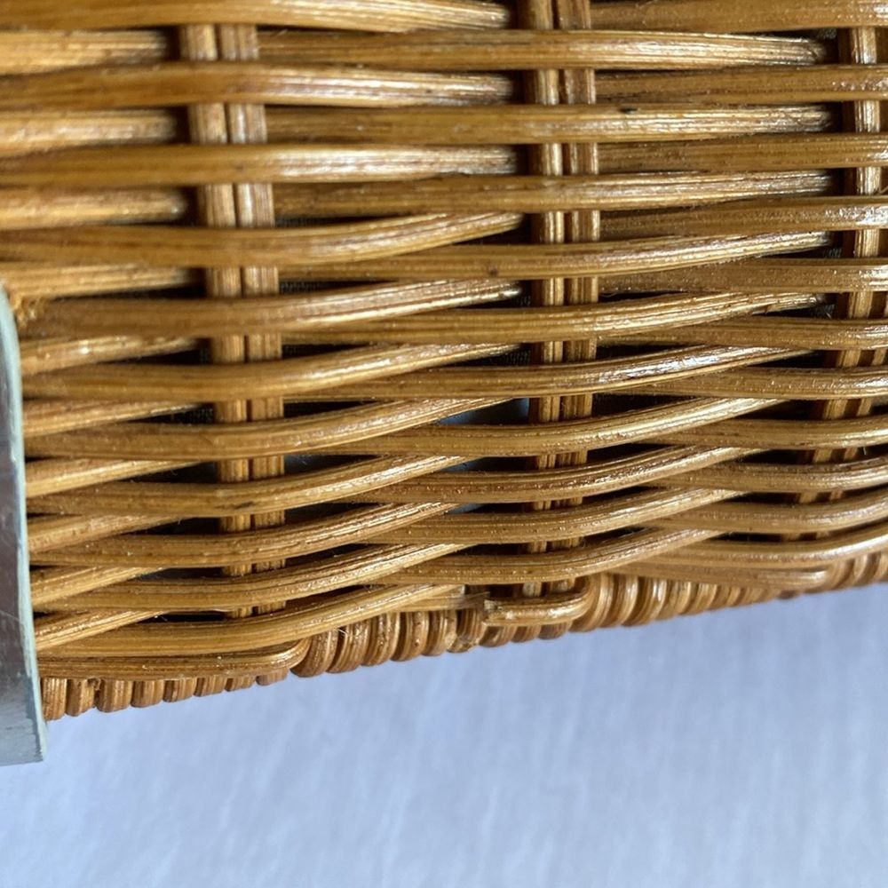 KATE SPADE Wicker/Silver Clutch Hand Carry Purse - Picture 10 of 11